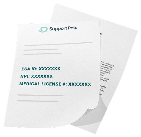 Sample ESA letter from Support Pets