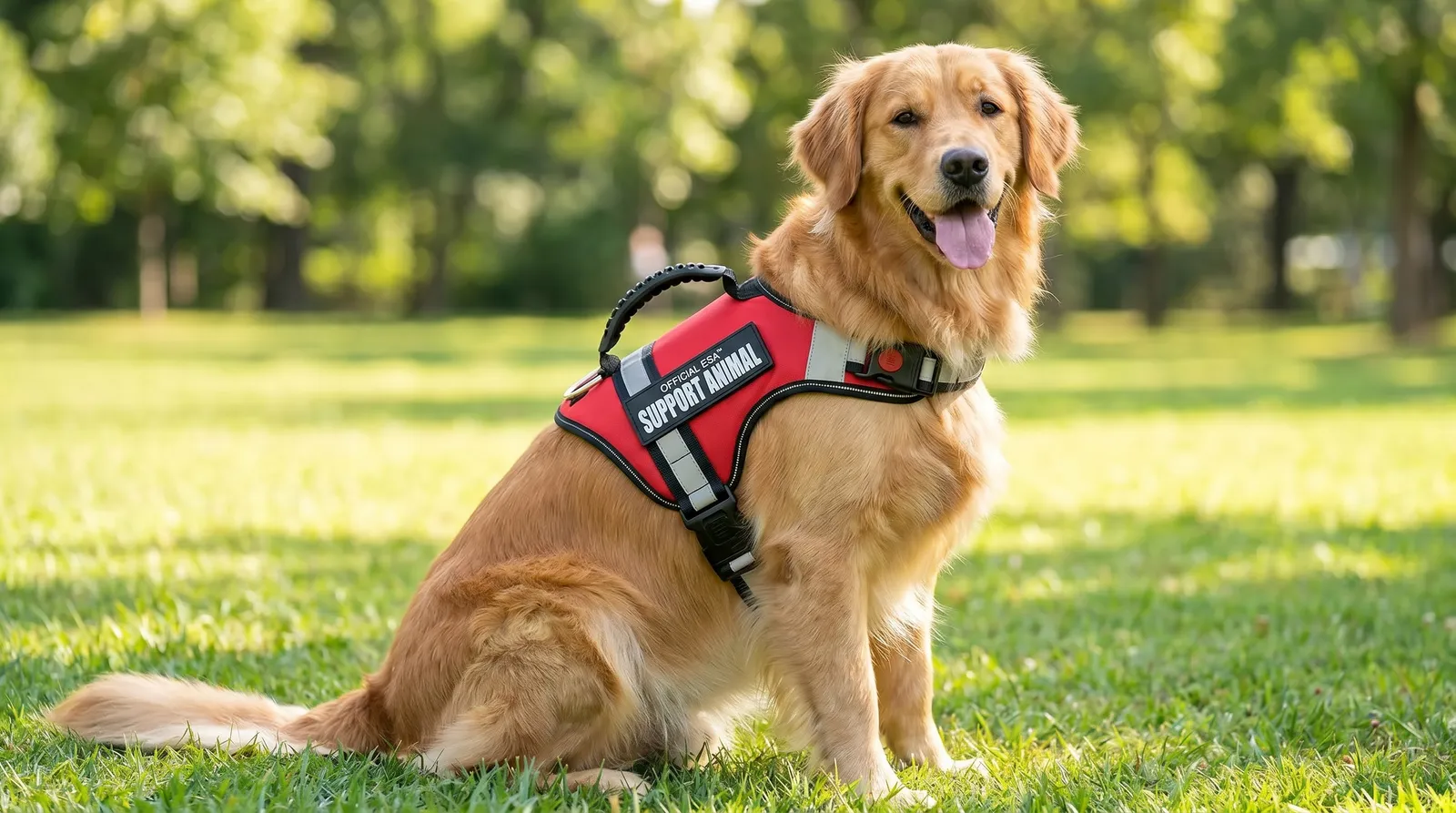 An ESA dog in an outdoor housing setting